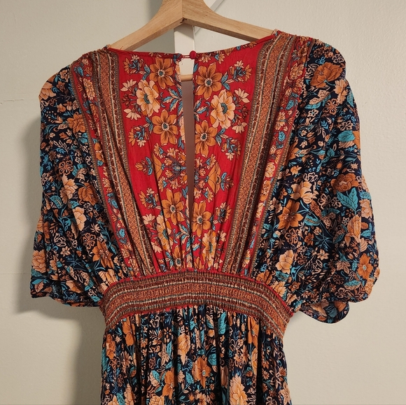 Baltic Born Leeanne Midi Dress Navy Multi Floral Boho Medium Maxi - Picture 6 of 15